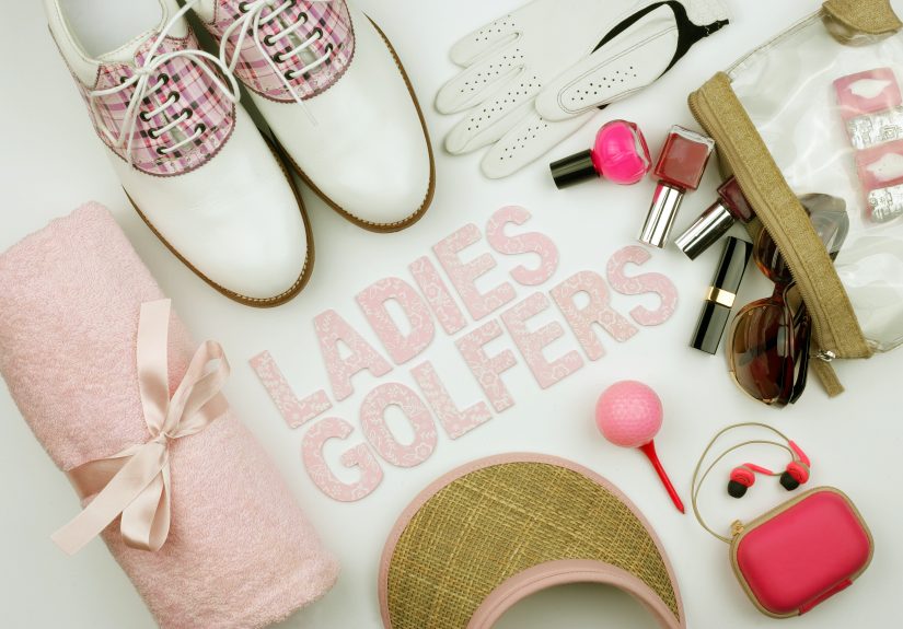 Flat Lay Ladies Golfers pink groupage