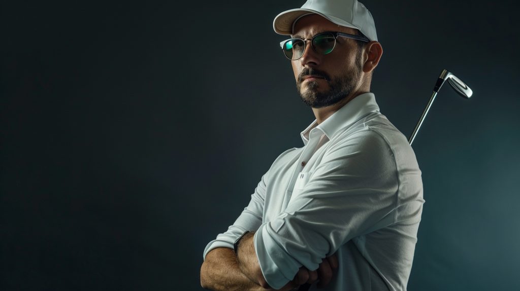 Portrait of a Confident Male Golfer in Elegant Sportswear