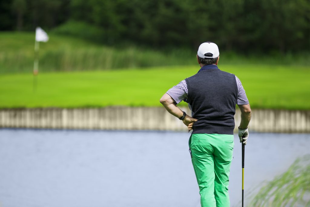 Golf,Player,Thinking,About,Game,Strategy